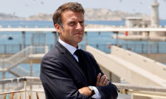 Emmanuel Macron lors d'une visite à Marseille