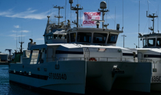 Bateau de pêche à l'entrée du port de Sète, dans l'Hérault, le 14 septembre 2026.  ( AFP / Gabriel BOUYS )