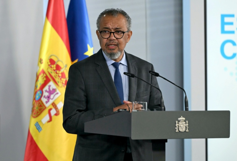 Le directeur général de l'OMS Tedros Adhanom Ghebreyesus à Madrid en Espagne le 12 mai 2026 ( AFP / JAVIER SORIANO )