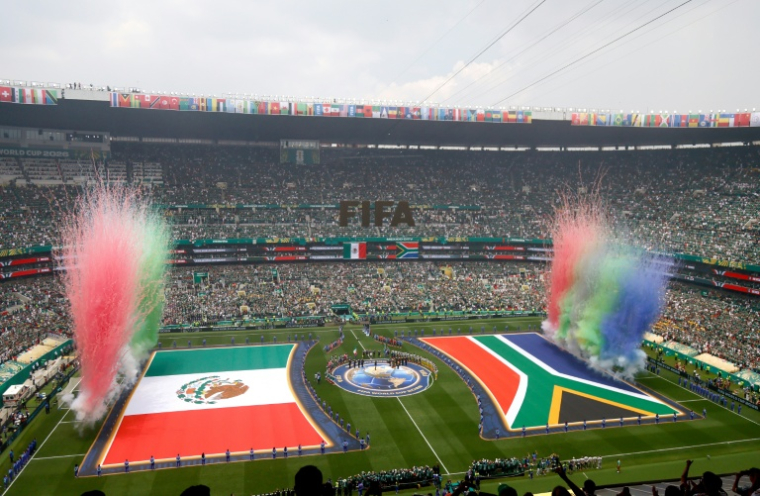 Le stade Azteca de Mexico juste avant le coup d'envoi du match d'ouverture de la Coupe du monde entre le Mexique et l'Afrique du Sud le 11 juin 2026 ( AFP / Rodrigo OROPEZA )
