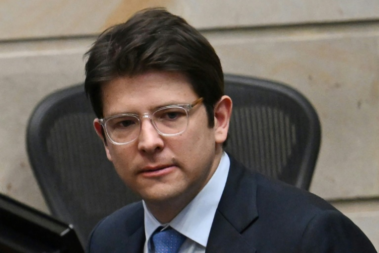 Le candidat à la présidence de la Colombie et sénateur Miguel Uribe le 14 mai 2025 à Bogota ( AFP / Raul ARBOLEDA )