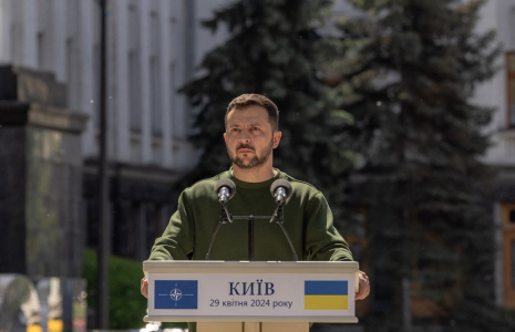 Volodymyr Zelensky, à Kiev, le 29 avril 2024 ( AFP / ROMAN PILIPEY )