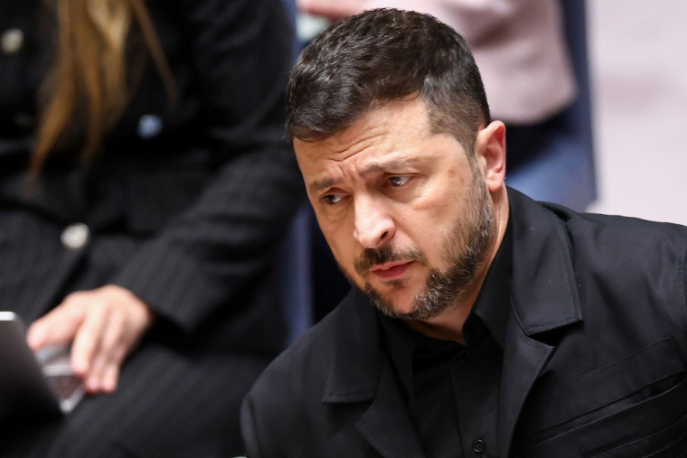 Volodymyr Zelensky à New York, aux États-Unis, le 23 septembre 2025. ( POOL / CHARLY TRIBALLEAU )
