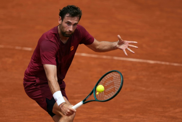 Le Français Quentin Halys à Roland-Garros le 28 mai 2025 ( AFP / Dimitar DILKOFF )