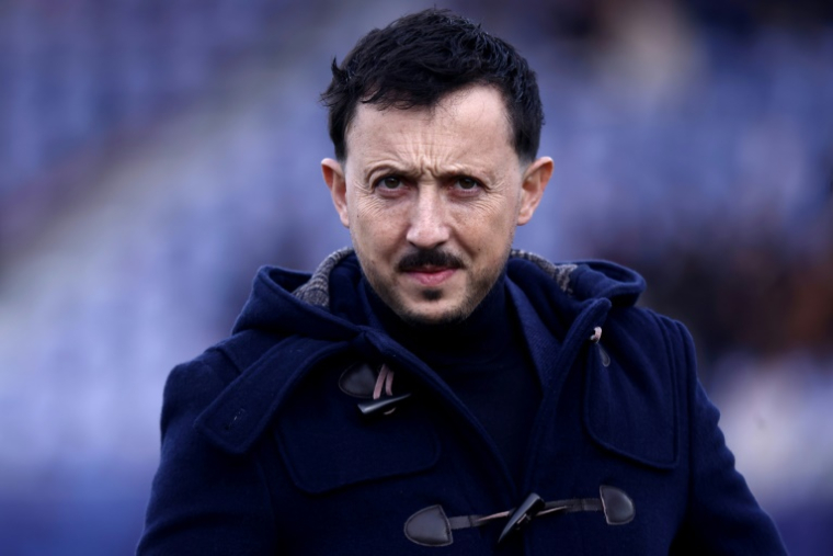 Pablo Longoria, lors d'un match de Coupe de France entre l'OM et Bourg-en-Bresse, le 21 décembre 2025 ( AFP / Alex MARTIN )