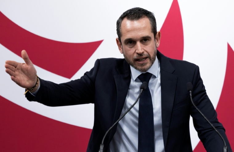 Pierre Jouvet, secrétaire général du PS, le 26 janvier 2026, à Paris ( AFP / Sébastien DUPUY )