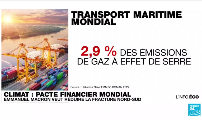 Sommet pour un pacte financier mondial : une taxe carbone sur le fret maritime ?