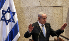 Le Premier ministre israélien Benjamin Netanyahu lors d'une session du Parlement israélien (Knesset), le 11 juin 2025 à Jérusalem ( AFP / Menahem KAHANA )