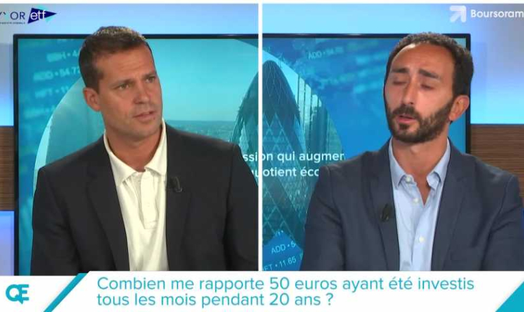 Combien me rapporte 50 euros ayant été investis tous les mois pendant 20 ans ?