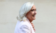 Réunion du Rassemblement national après le verdict rendu à Paris dans le cadre du procès en appel de Marine Le Pen pour détournement de fonds européens