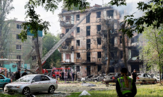 Conséquences de la frappe de missile russe à Kryvyi Rih