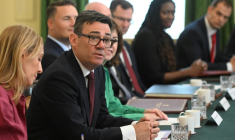 Le nouveau Premier ministre britannique Andy Burnham lors d'une réunion du cabinet à Downing Street, à Londres, le 21 juillet 2026 ( POOL / Eddie Mulholland )