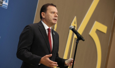 Le Premier ministre du Portugal Luis Montenegro à Washington DC, aux Etats-Unis, le 10 juillet 2024. ( AFP / SAMUEL CORUM )