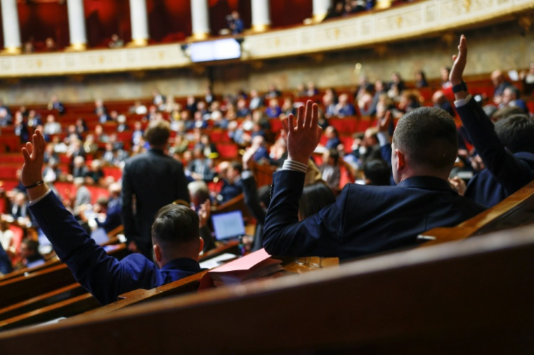 Des députés prennent part à un vote à l'Assemblée nationale, à Paris, loe 5 décembre 2025 ( AFP / Ian LANGSDON )