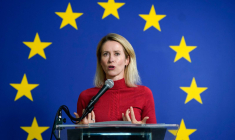 Kaja Kallas, cheffe de la diplomatie de l'UE, lors d'une conférence de presse à l'ONU (New York), le 22 septembre 2025.  ( AFP / TIMOTHY A. CLARY )