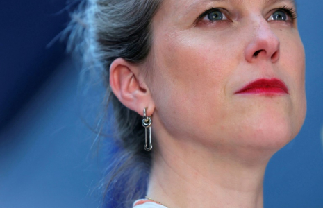 Lucie Castets le 2 juillet 2025, à Bagneux, dans les Hauts-de-Seine ( AFP / Thomas SAMSON )
