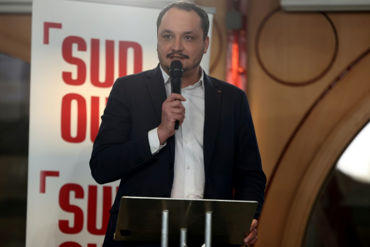 Le LFI Nordine Raymond, le 26 février 2026 à Bordeaux ( AFP / ROMAIN PERROCHEAU )