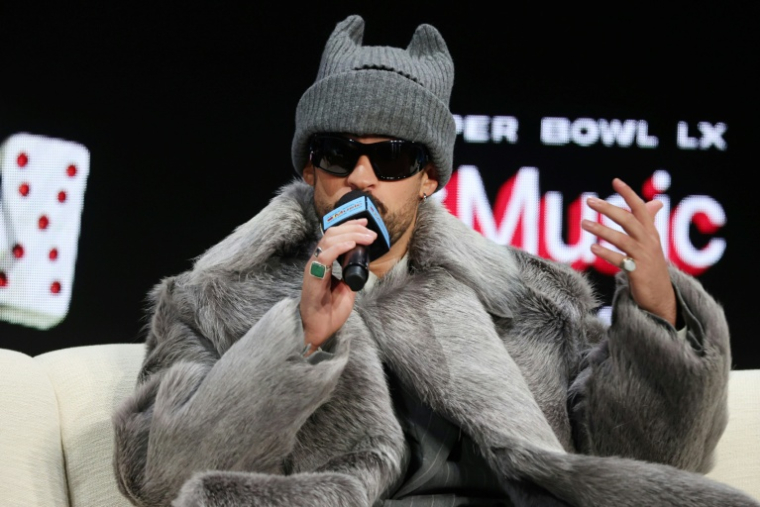 Bad Bunny à San Francisco, Etats-Unis, lors d'une conférence de presse le 5 février 2026 ( GETTY IMAGES NORTH AMERICA / Chris Graythen )