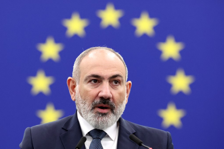 Nikol Pachinian, le 17 octobre 2023, à Strasbourg ( AFP / FREDERICK FLORIN )