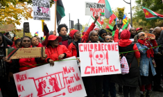 Manifestation organisée par la diaspora d'outre-mer, place Denfert-Rochereau à Paris, le 10 novembre 2024 ( AFP / Bertrand GUAY )