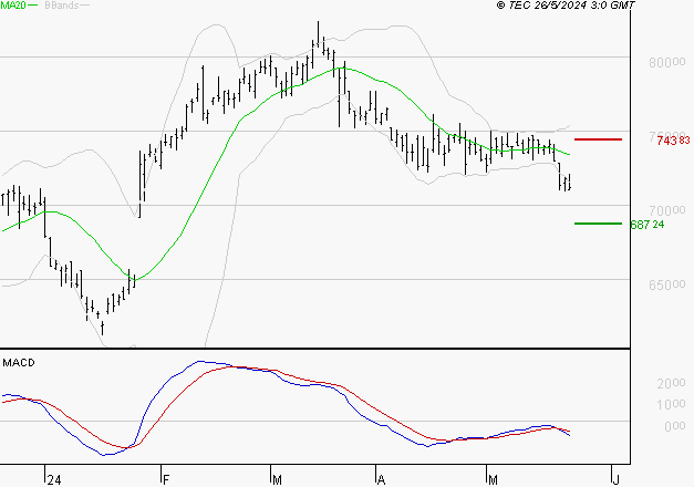 CHRISTIAN DIOR : Sous les résistances, une consolidation est probable