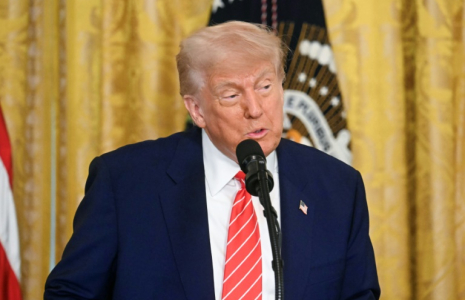 Le président américain Donald trump à la Maison Blanche, le 8 mai 2025 à Washington ( AFP / Jim WATSON )