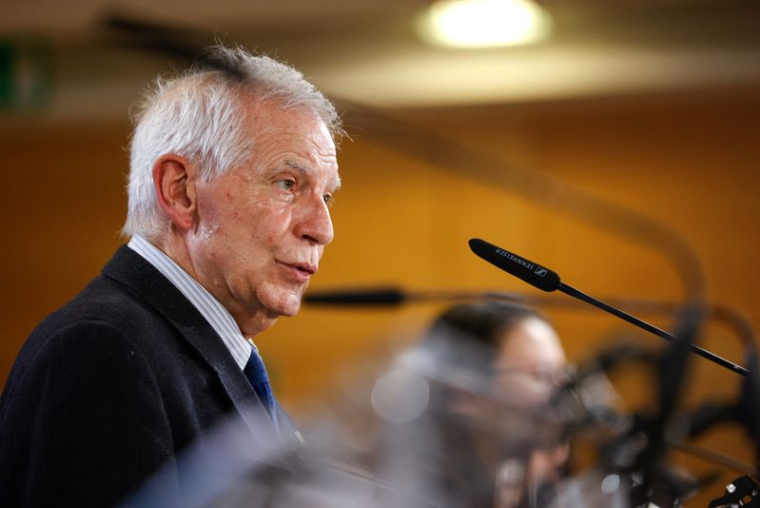 Josep Borrell, chef de la politique étrangère de l'Union européenne, lors d'une conférence de presse à Bruxelles