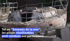 Un "Emmaüs de la mer" à la recherche de trésors recyclables dans les cimetières de bateaux