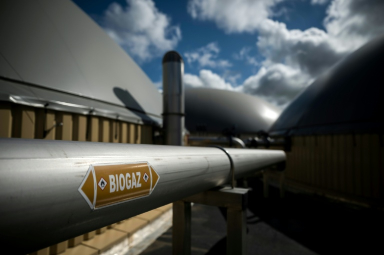 Un conduite de biogaz à l'usine de biométhane de Blajan, en Haute-Garonne, le 18 mai 2026 ( AFP / Ed JONES )
