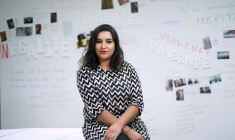 La journaliste Nassira El Moaddem, à Bondy (Seine-Saint-Denis), le 14 septembre 2016 ( AFP / Thomas SAMSON )