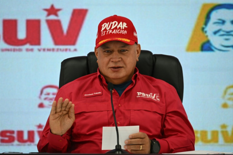 Le ministre de l'Intérieur vénézuélien Diosdado Cabello, le 29 septembre 2025, à Caracas, au Vénézuela ( AFP / Federico PARRA )