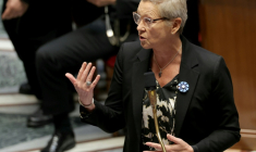 La ministre chargée de l'Intelligence artificielle et du Numérique, Anne Le Hénanff, à l'Assemblée nationale le 5 mai 2026 ( AFP / Thomas SAMSON )