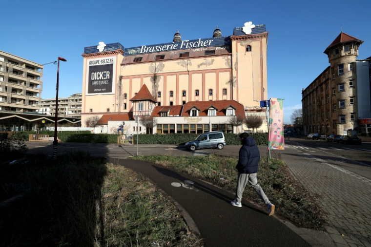 Les bâtiments de l'ancienne brasserie Fischer à Schiltigheim, en banlieue de Strasbourg, le 16 janvier 2026 ( AFP / FREDERICK FLORIN )