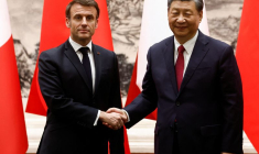Emmanuel Macron avec Xi Jinping lors de sa visite d'État en Chine