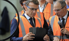 Emmanuel Macron, à l'usine Goodyear d'Amiens, le 8 juin 2026 ( POOL / LUDOVIC MARIN )