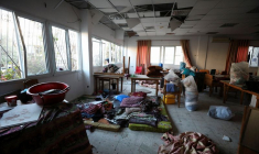 L'hôpital Al-Ahli, où des centaines de Palestiniens ont été tués dans une explosion, à Gaza