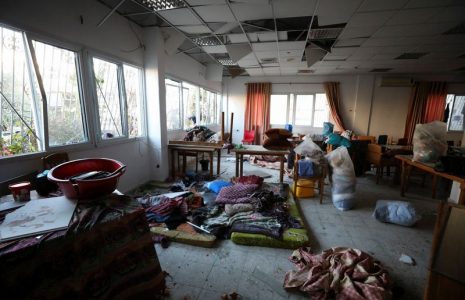L'hôpital Al-Ahli, où des centaines de Palestiniens ont été tués dans une explosion, à Gaza