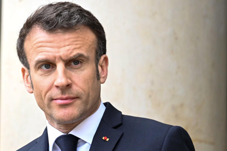 Emmanuel Macron à l'Elysée, le 10 mars 2023. ( AFP / Emmanuel DUNAND )