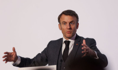 Le Président Emmanuel Macron lors de sa visite à Prague