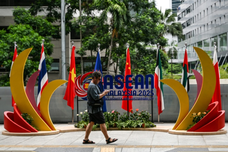 Logo de l'Asean, le 25 mai 2025 à Kuala Lumpur ( AFP / Jam STA ROSA )