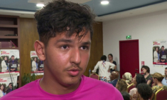 Cette capture vidéo, réalisée le 14 novembre 2025 à partir d'images de l'AFP datées du 7 juillet 2024, montre Mehdi Kessaci, frère d'Amine Kessaci ( AFP / Jeremy MARTIN )