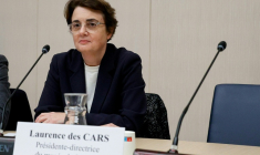 Laurence des Cars, présidente du musée du Louvre, lors d'une audition devant la commission de la culture du Sénat à Paris, le 17 décembre 2025 ( AFP / GEOFFROY VAN DER HASSELT )
