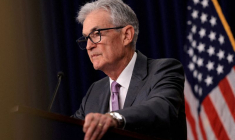 Jerome Powell lors d'une conférence de presse à Washington