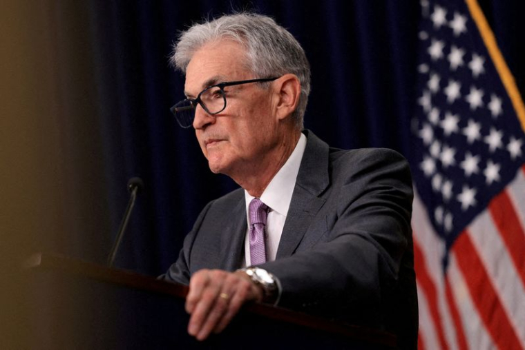 Jerome Powell lors d'une conférence de presse à Washington