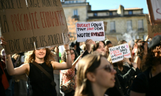 Mobilisation lycéenne à Bordeaux le 8 octobre 2026 ( AFP / Christophe ARCHAMBAULT )