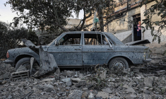 Rafah, dans le sud de Gaza, après un bombardement israélien, le 12 février 2024.  ( AFP / SAID KHATIB )