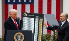 FILE PHOTO: U.S. President Trump delivers remarks on tariffs, at the White House