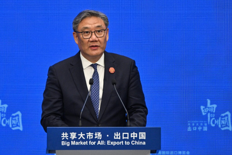 Wang Wentao, le 4 novembre 2025, à Shanghaï ( AFP / HECTOR RETAMAL )