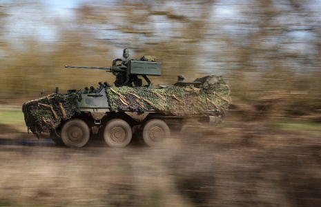 Un véhicule blindé Pandur II, de l'armée tchèque (illustration) ( AFP / RONNY HARTMANN )