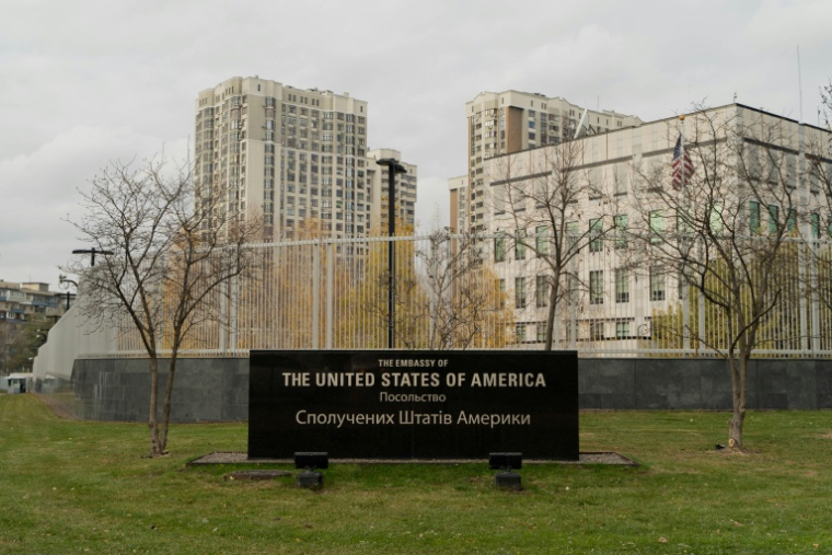 Vue générale de l'ambassade des Etats-Unis à Kiev le 20 novembre 2024 ( AFP / Tanya DZAFAROWA )